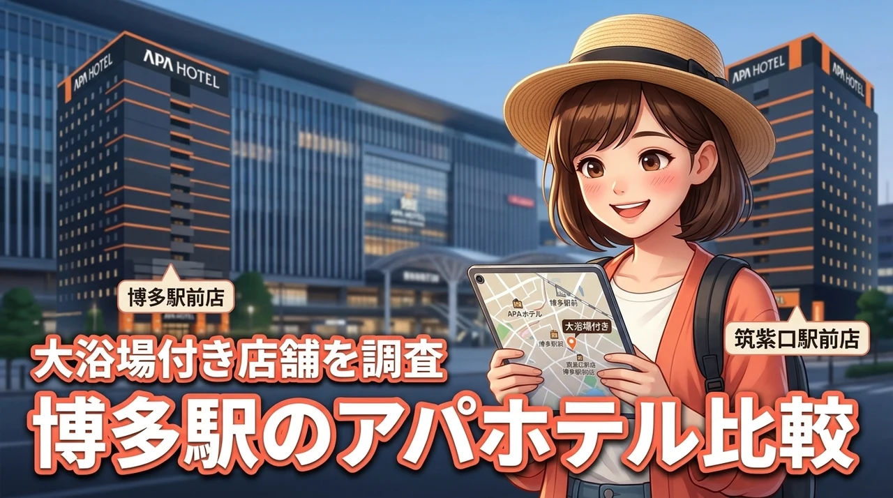 博多駅にあるアパホテルを徹底比較!どこの店舗に大浴場があるのか調査!
