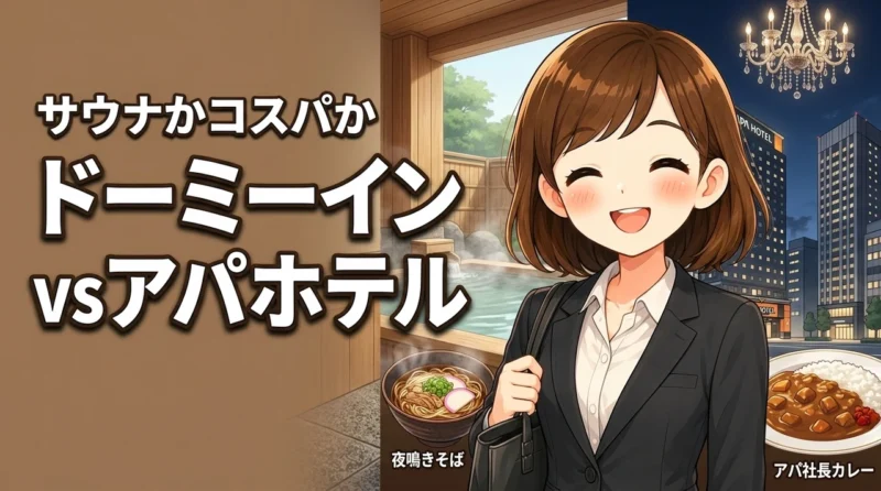 ドーミーインとアパホテルの比較結果！サウナかコスパか目的別のおすすめを伝授