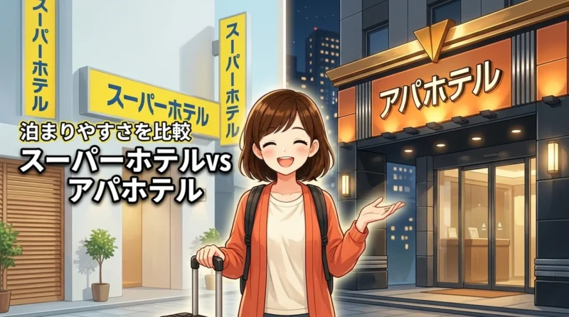 スーパーホテルとアパホテルを徹底比較！どっちが泊まりやすいか調査！