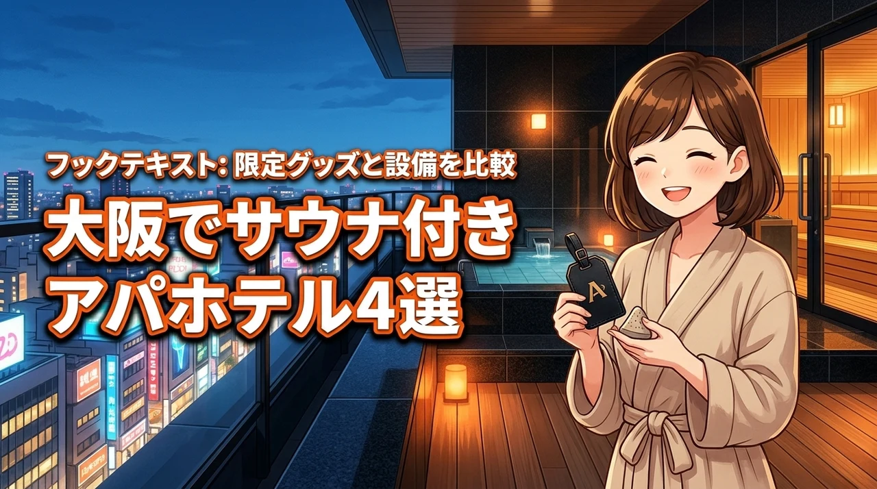 大阪でサウナ付きのアパホテル4選！限定グッズの販売店舗や設備を詳しく比較