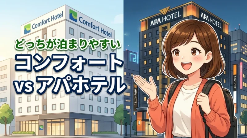 コンフォートホテルとアパホテルを徹底比較！どっちが泊まりやすいか調査！