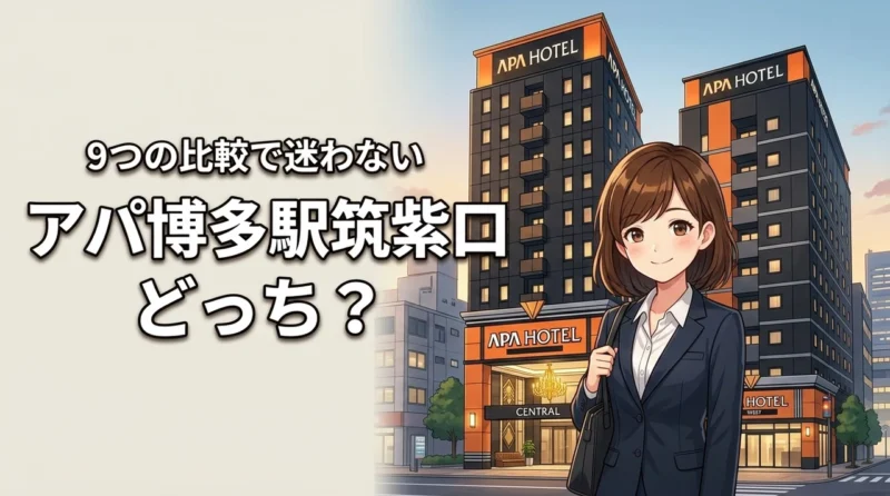 アパホテル博多駅筑紫口のセントラルとウエストの違いは？9つの比較で迷わず予約