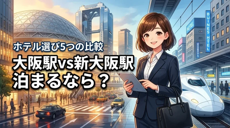 大阪駅と新大阪駅で泊まるならどっち？5つの比較でわかる最適なホテルの選び方