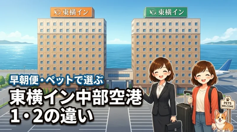 東横イン中部国際空港1と2の違いは何？早朝便利用やペット同伴で迷う方への回答