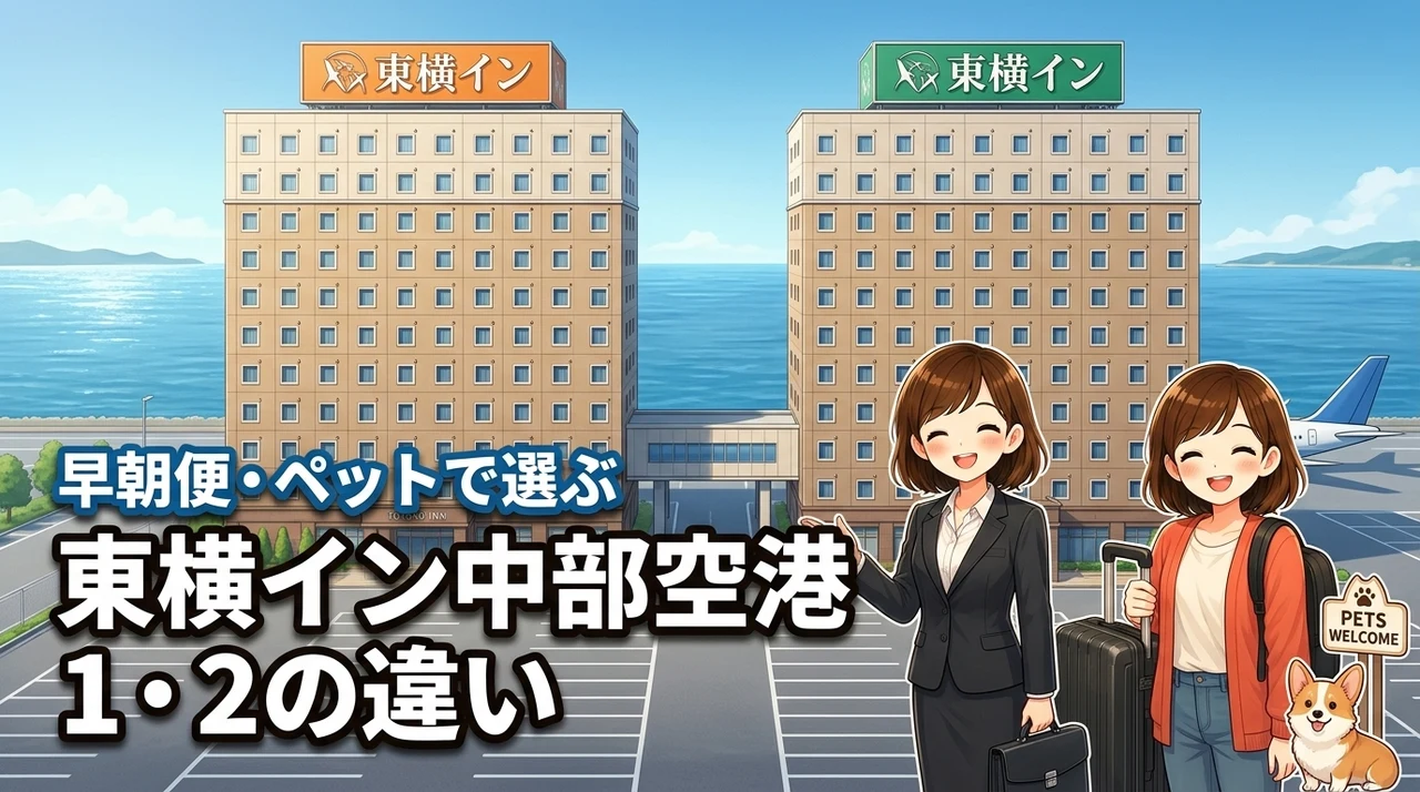 東横イン中部国際空港1と2の違いは何？早朝便利用やペット同伴で迷う方への回答